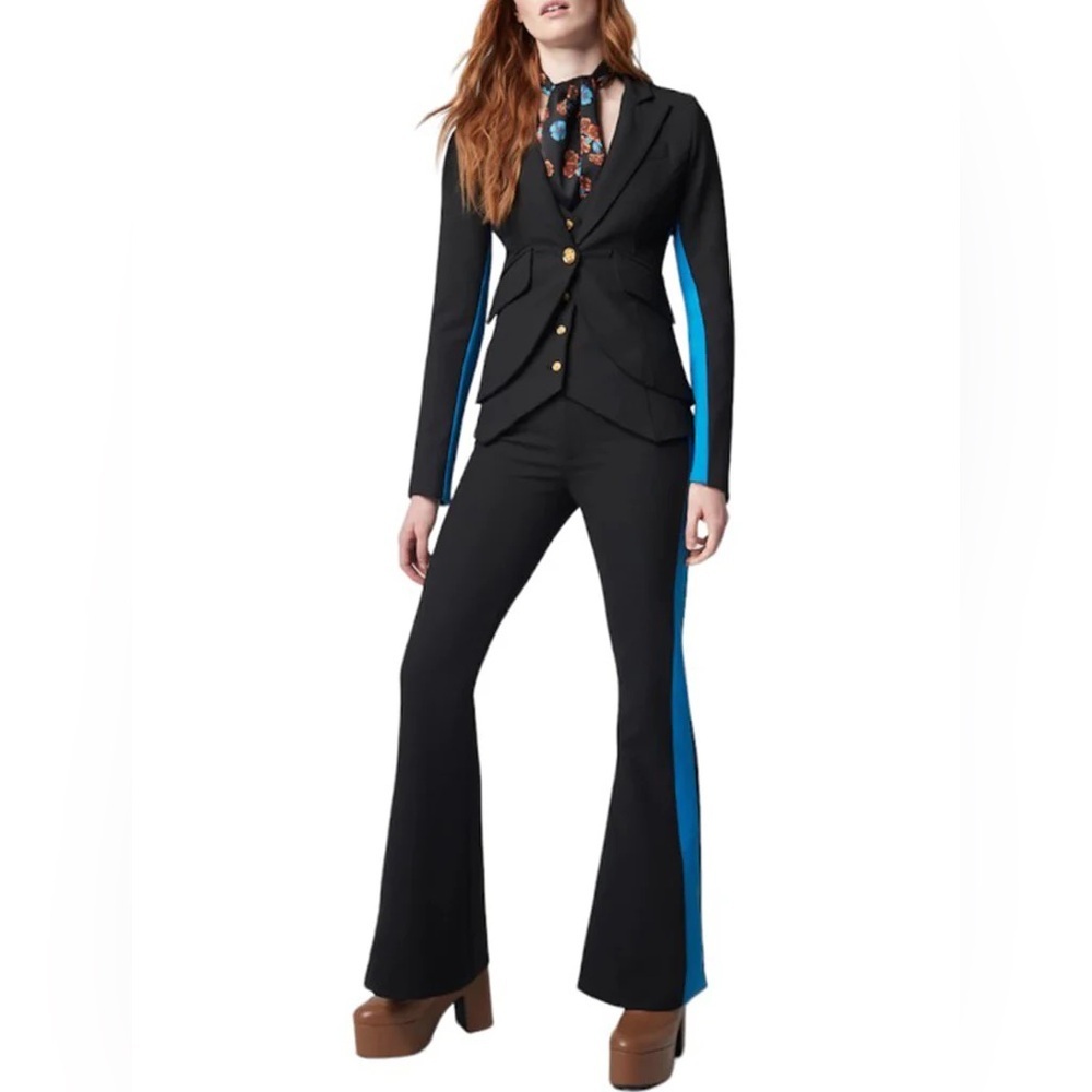 Smythe / NWT One Button Tux Stripe Blazer cobalt black 2 - Picture 3 of 10